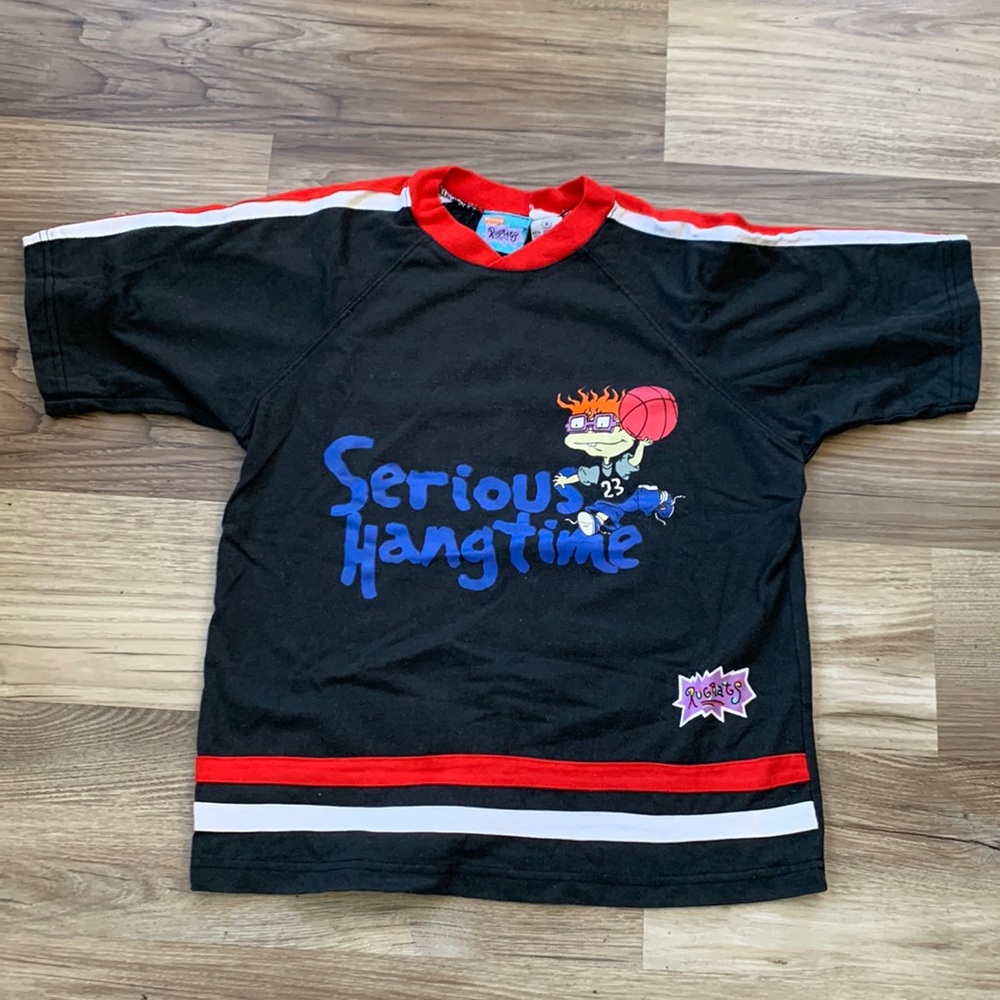 Vintage Serious Hangtime Rugrats Chucky Rug Rats Shirt V-neck Nickelodeon Size 8